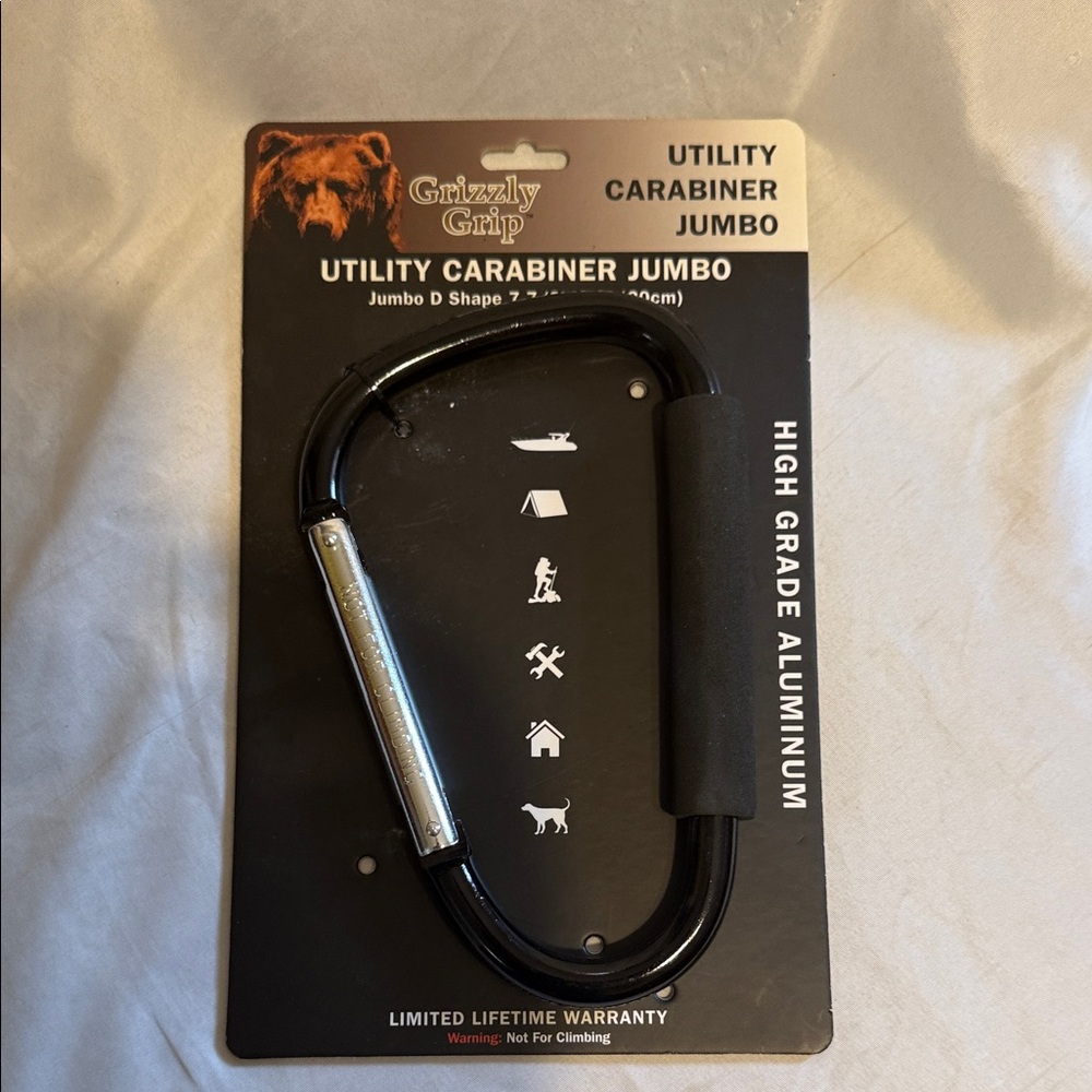 Grizzly Grip Black Utility Carabiner Jumbo -